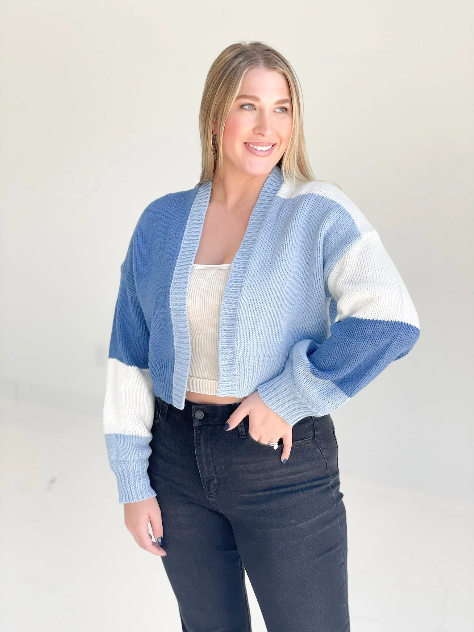 Open Minded Cardigan - Blue Combo