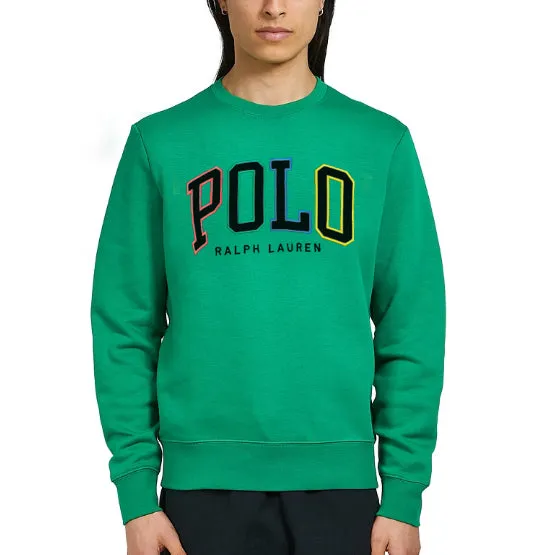 PL - Men 'Green' Polo Printed Crew Neck Terry Sweatshirt PL269