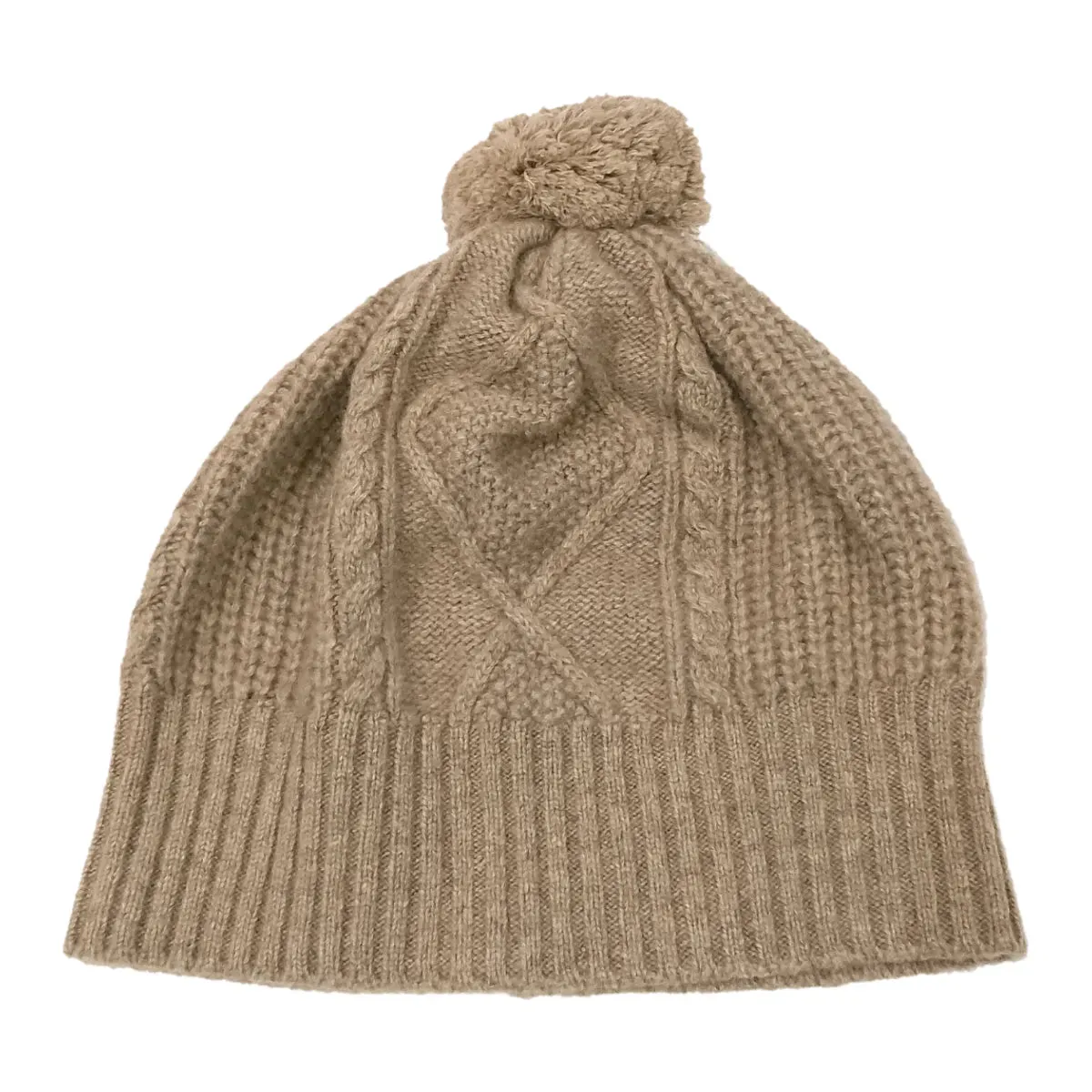 Scottish Cashmere PomPom Cable Beanie