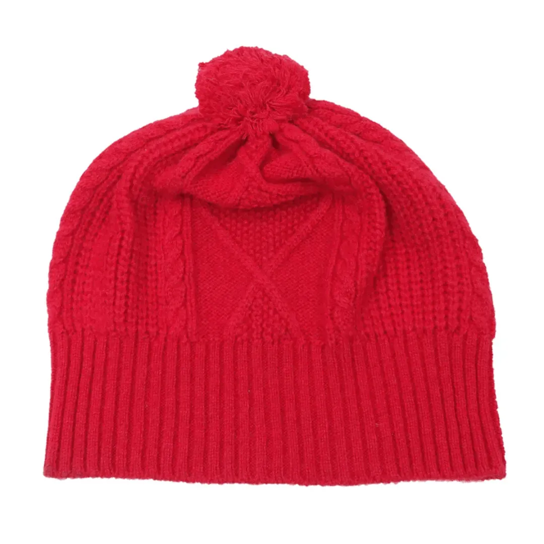 Scottish Cashmere PomPom Cable Beanie