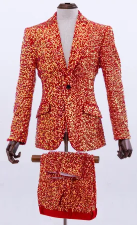 sequin suit men red, Sico C.