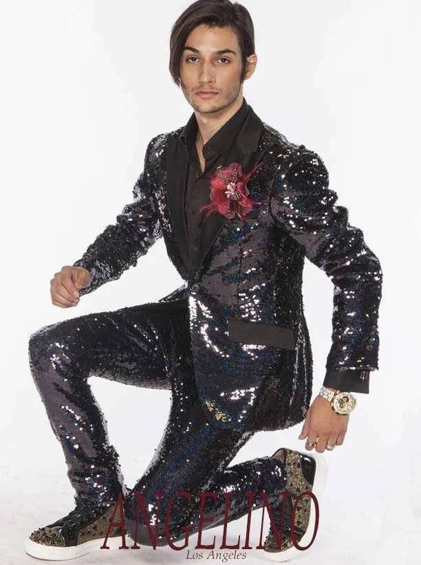 Sequin Suit New R. Sequin Black - Tuxedo - Men - prom