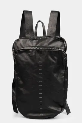 Silver staples leather backpack