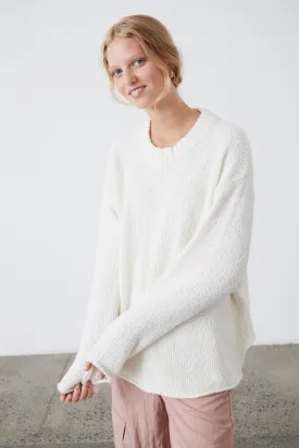 Slouchy Knit Sweater - Milk