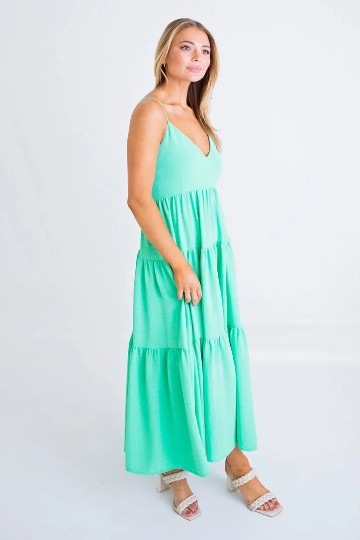 Solid Tier Tank Maxi Dress