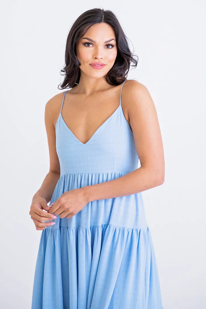 Solid Tier Tank Maxi Dress