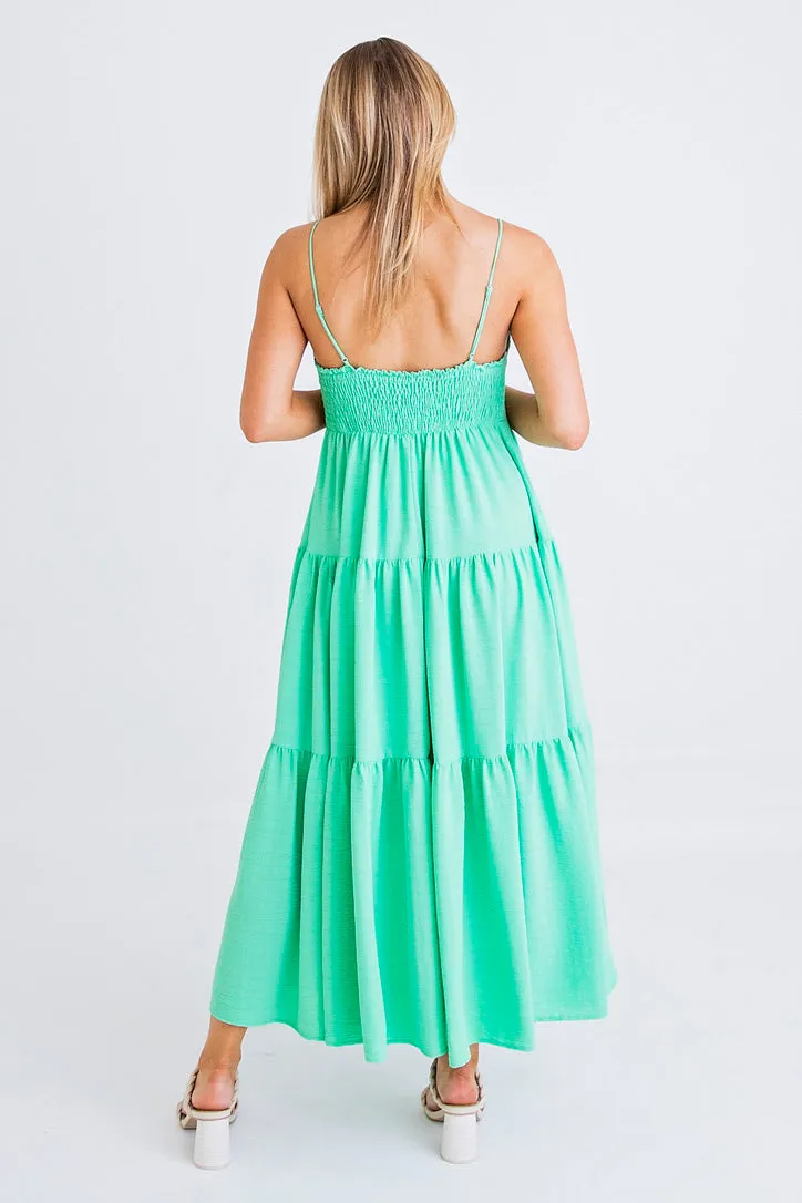 Solid Tier Tank Maxi Dress