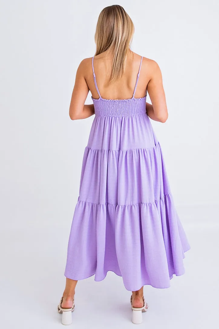 Solid Tier Tank Maxi Dress