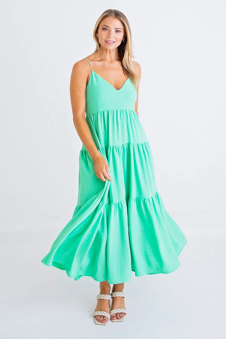 Solid Tier Tank Maxi Dress