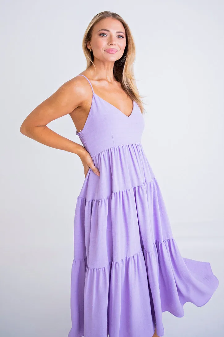 Solid Tier Tank Maxi Dress