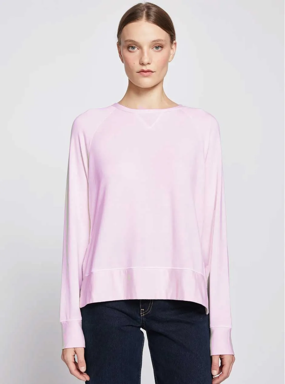 Stateside Women's Softest Fleece Raglan Side Slit Sweatshirt - Lipstick Pink