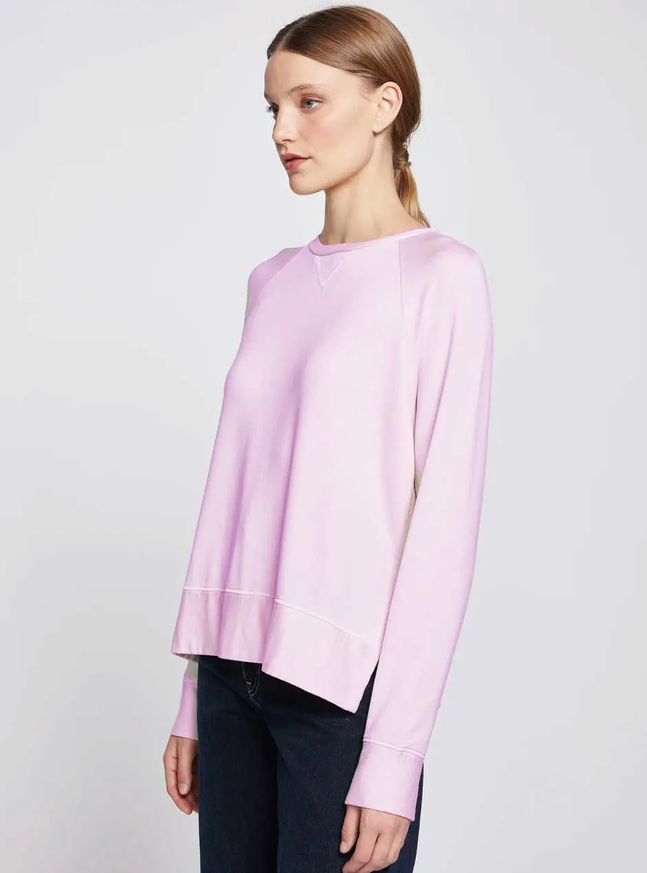 Stateside Women's Softest Fleece Raglan Side Slit Sweatshirt - Lipstick Pink