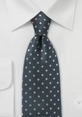 Steel-Silver Polka Dot Necktie