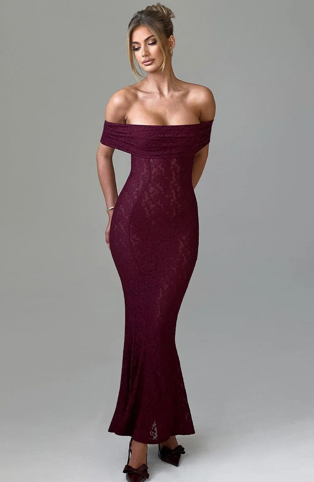 Stephanie Maxi Dress - Burgundy