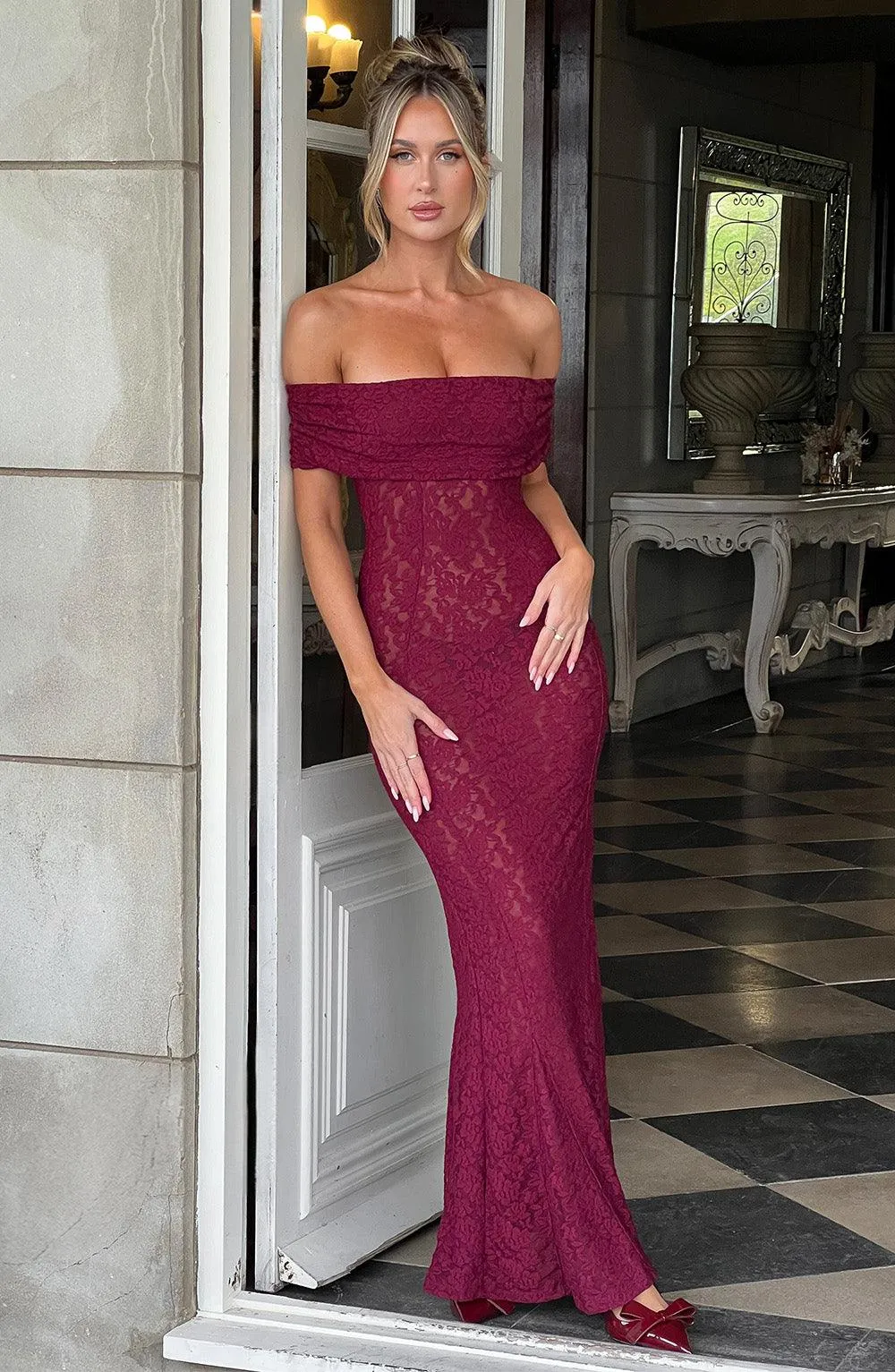 Stephanie Maxi Dress - Burgundy