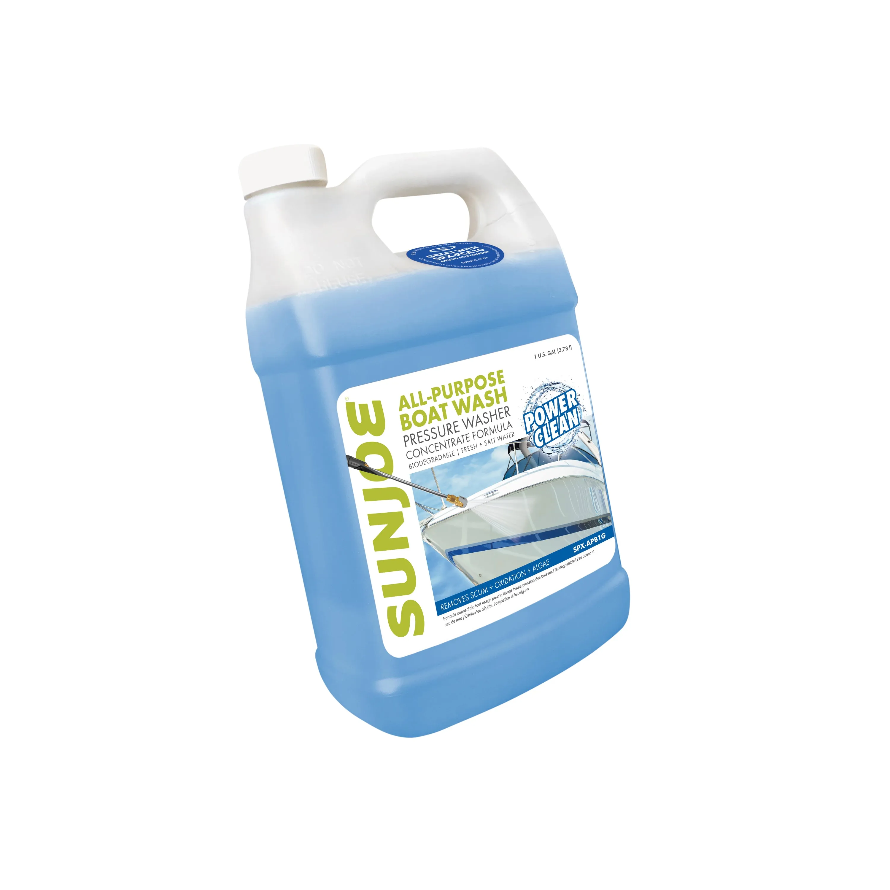 Sun Joe SPX-APBW1G All Purpose Boat Wash for Pressure Washer | Safe for Fiberglass, Wood, Metal, and More | 1 Gallon