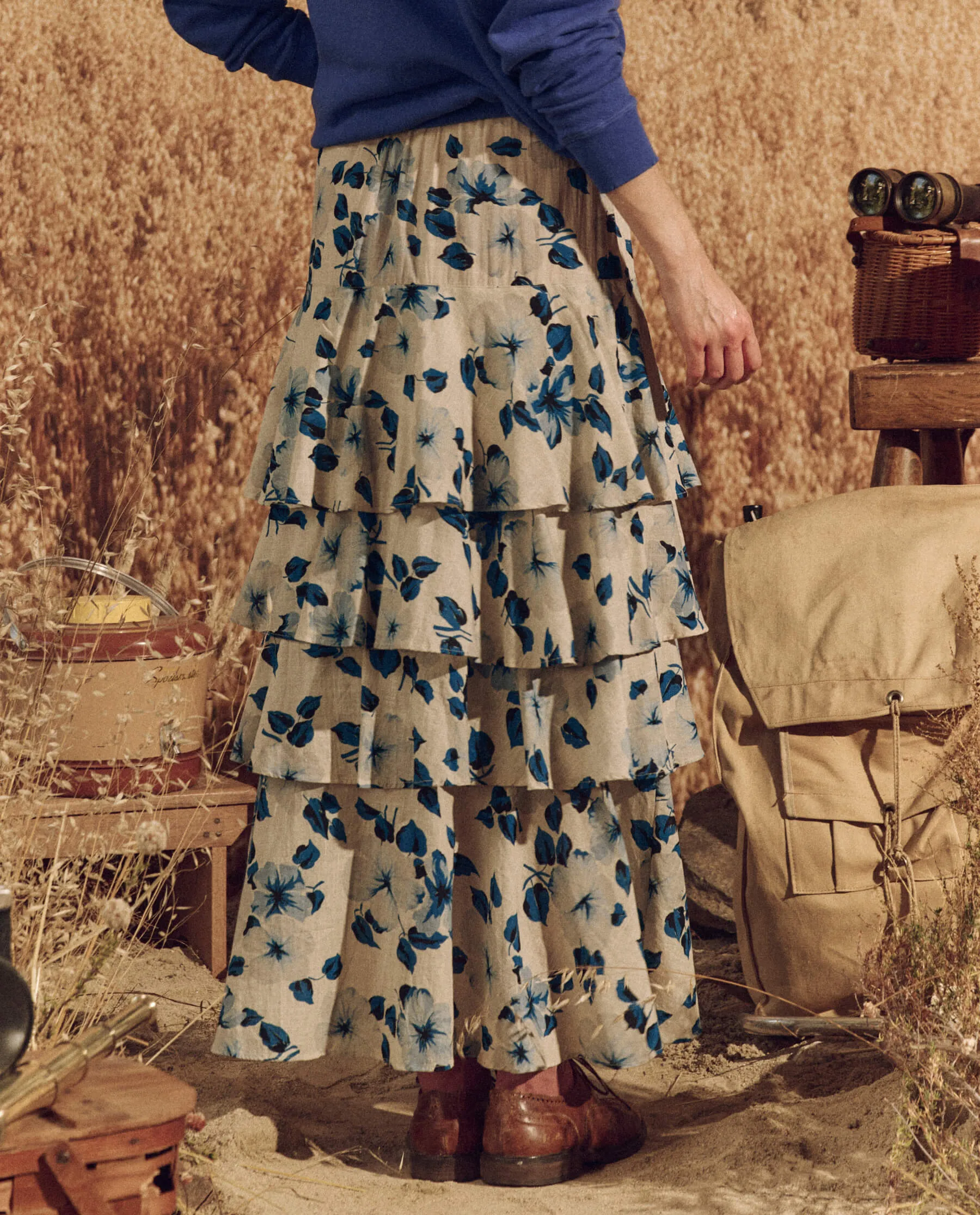 The Gazebo Skirt. -- Deep Meadow Floral