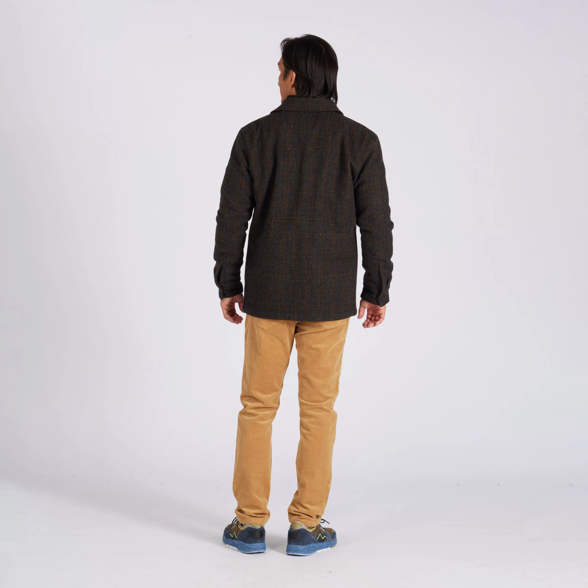 Watson Wool Car Coat - Heather Charcoal Brown