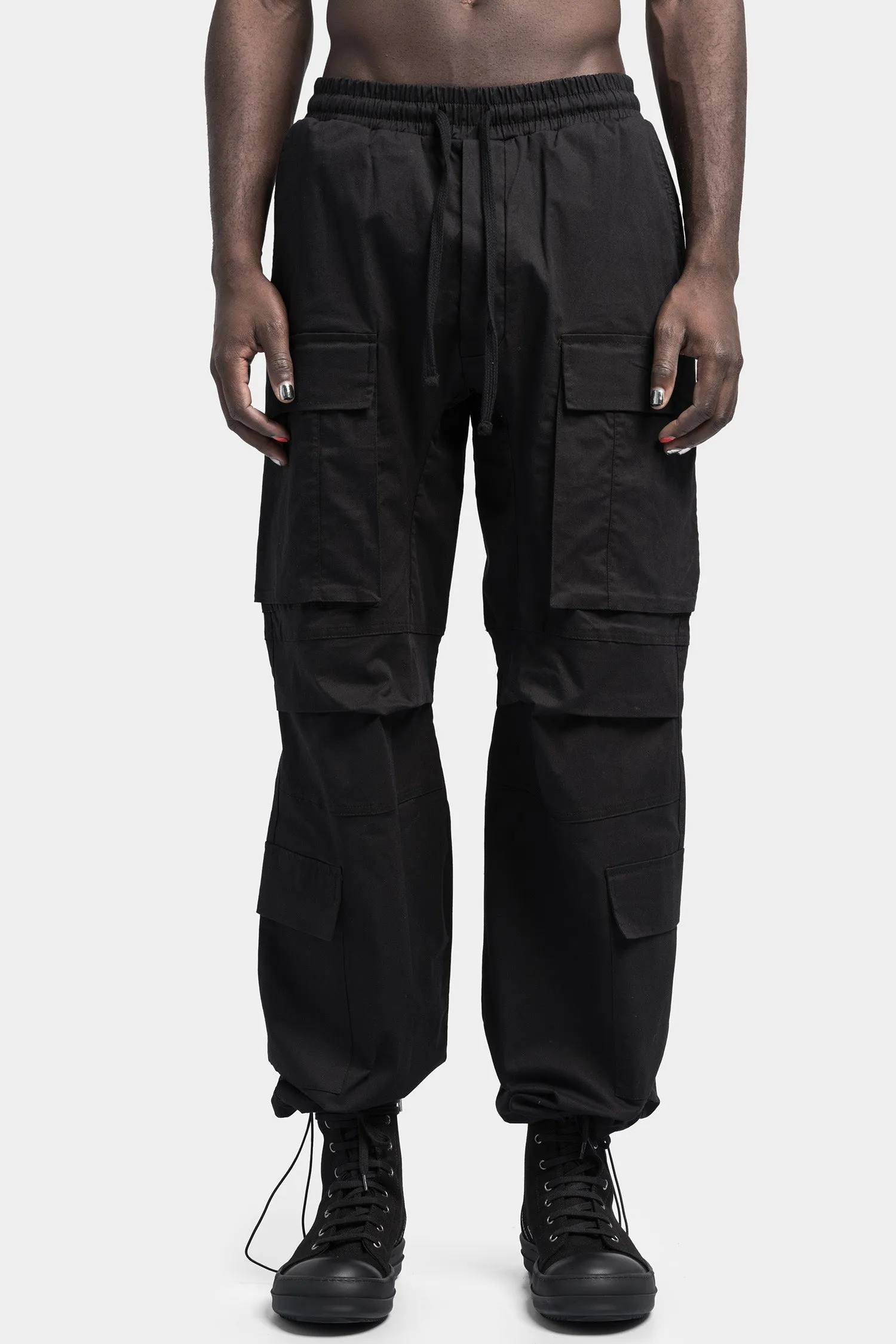 Wide cargo pants, Black