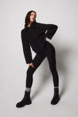 Winter Everyday High Waisted Leggings - Black