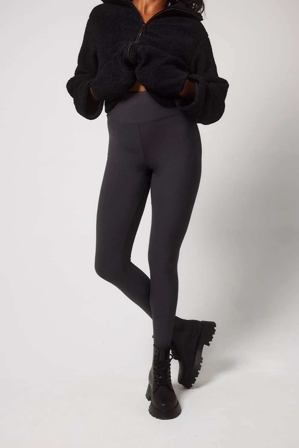 Winter Everyday High Waisted Leggings - Dark Grey