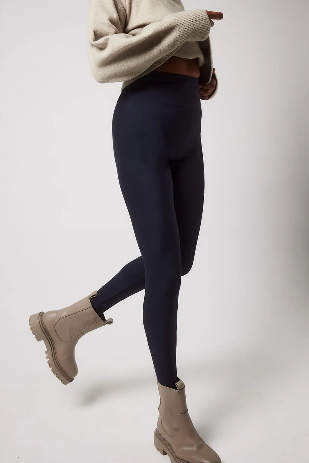 Winter Everyday High Waisted Leggings - Vintage Navy