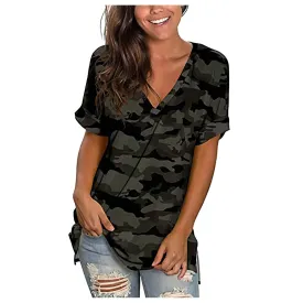 Women's Casual V-Neck Tunic T Shirt