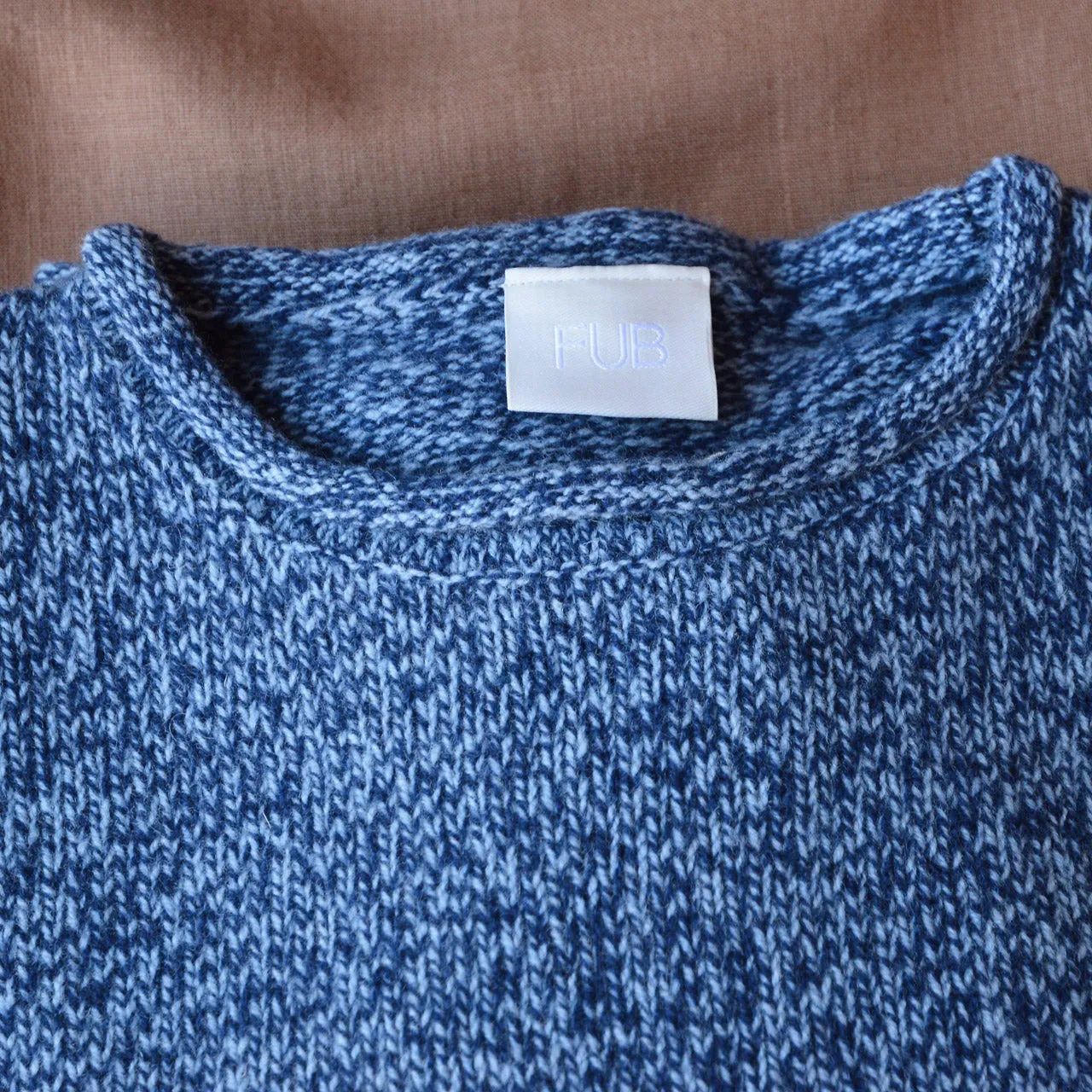 Women's Melange Sweater - 100% Lambswool - Royal/Sky Blue (S, M, L)