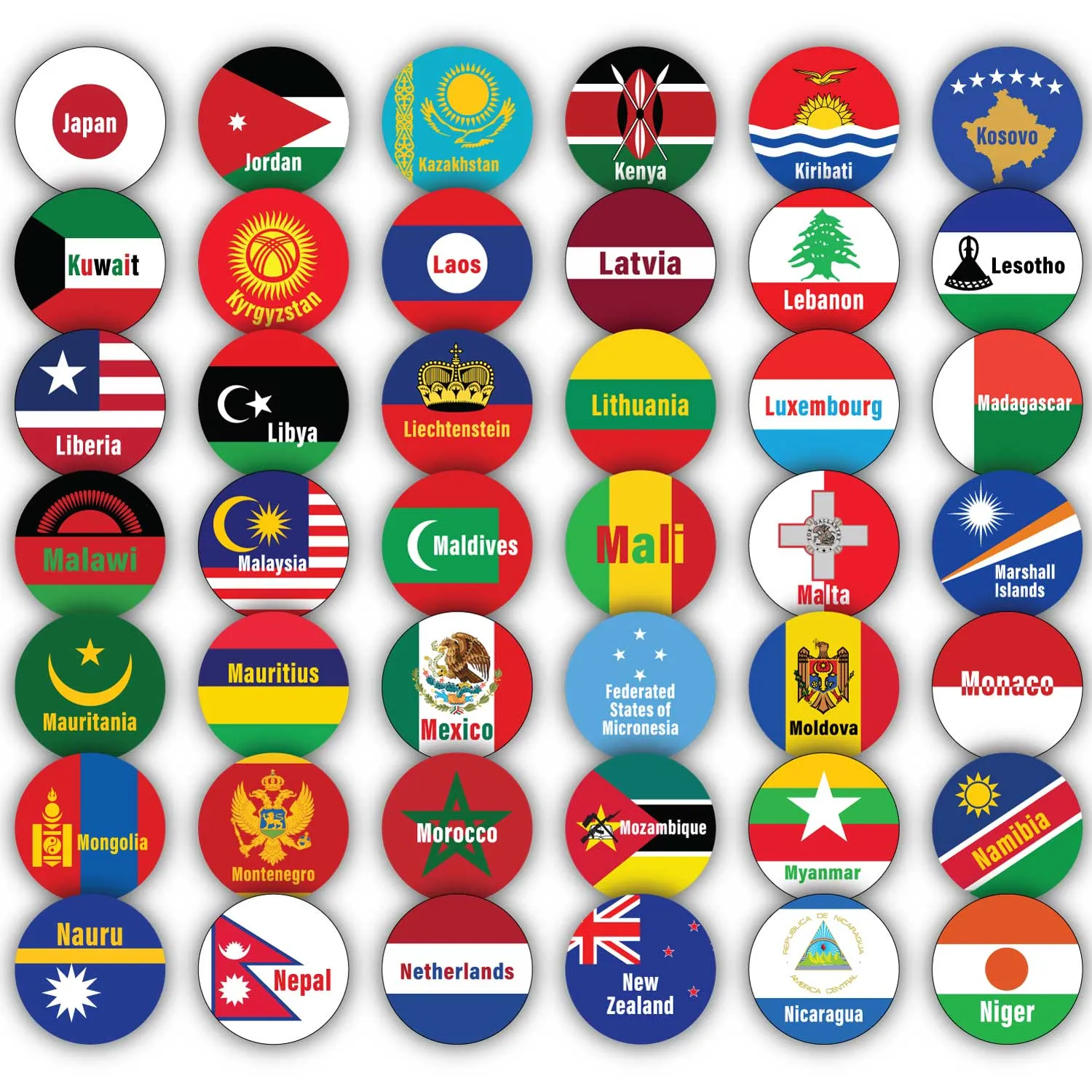 World Traveler Flags Charms – Country Flags Glass Charms for Jewelry Making, Full Color, 16mm or 20mm, Silver, Gold